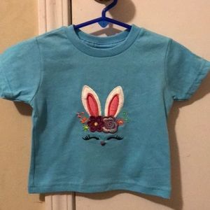 Toddler girls turquoise short sleeve shirt